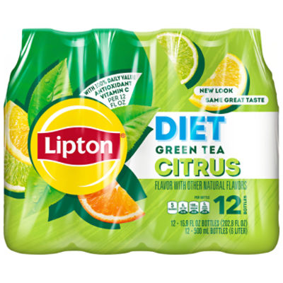 Lipton Diet Green Tea, Citrus, 16.9 Fl Oz, 12 Count