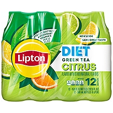Lipton Diet Citrus Green Tea, 12 count, 16.9 fl oz