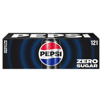 Pepsi Zero Sugar Soda, Cola, 12 Fl Oz, 12 Count