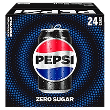Pepsi Zero Sugar Soda Cola, 12 Fl Oz, 24 Count