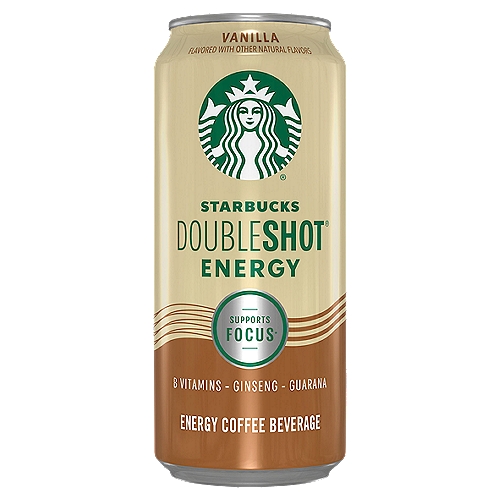 STARBUCKS Doubleshot Vanilla Energy Coffee Beverage, 15 fl oz
Starbucks coffee drinks offer the bold, delicious taste of coffee with the rich flavors you know and love. This indulgence is proof that you can enjoy a little Starbucks wherever you may be.

Vanilla | 15 Fluid Ounce (FO)
