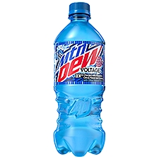Mtn Dew Voltage Dew Soda, Charged With Raspberry Citrus And Ginseng Flavor, 20 Fl Oz