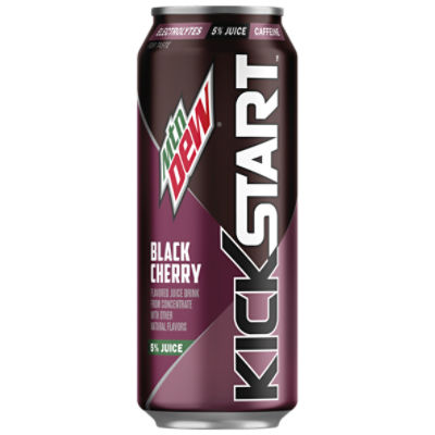 Mtn Dew Kickstart Sparkling Juice Beverage Energizing Black Cherry 16 Fl Oz