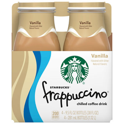 Starbucks Frappuccino Chilled Coffee Drink, Vanilla, 9.5 Fl Oz, 4 Count, Bottle, 38 Fluid ounce