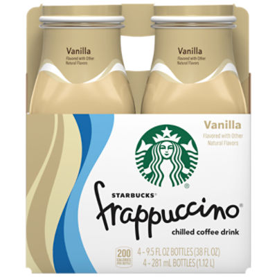 Starbucks Frappuccino Chilled Coffee Drink, Vanilla, 9.5 Fl Oz, 4 Count, Bottle, 38 Fluid ounce