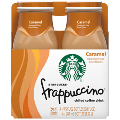 Starbucks Frappuccino Chilled Coffee Drink, Caramel Flavored, 9.5 Fl Oz, 4 Count, Bottle, 38 Fluid ounce