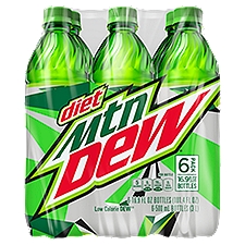 Mtn Dew Low Calorie Diet Soda,16.9 fl oz, 6 count, 101.4 Fluid ounce