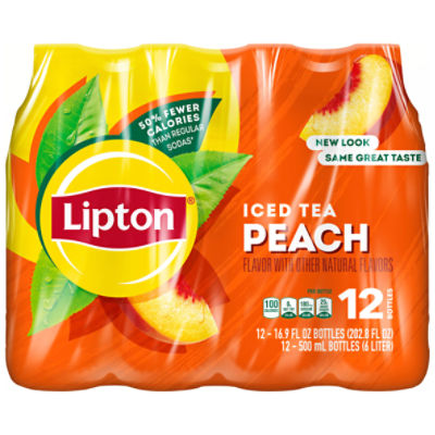 Lipton Iced Tea, Peach, 16.9 Fl Oz, 12 Count