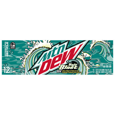 Mtn Dew Baja Blast DEW, With a Blast Of Natural & Artificial Tropical Lime Flavor, 12 Fl Oz, 12 Count