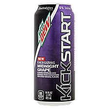Mtn Dew Kickstart Energizing Midnight Grape, Energy Drink, 16 Fluid ounce