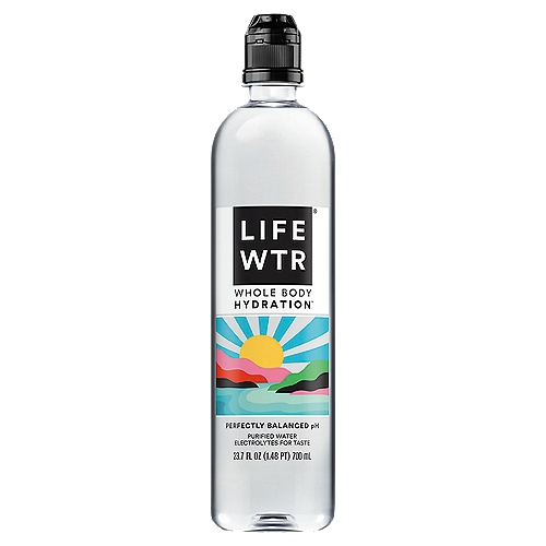 Life WTR Purified Water, 23.7 fl oz
LIFEWTR is premium bottled water that fuses creativity and design to serve as a source of inspiration as well as hydration. LIFEWTR is a purified water, pH balanced with electrolytes added for taste.