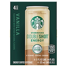Starbucks Double Shot Vanilla Energy Drink - 4 Pack, 44 Fluid ounce