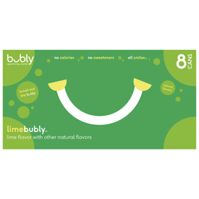 Bubly Sparkling Water, Lime, 12 Fl Oz, 8 Count