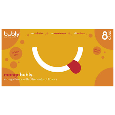 Bubly Sparkling Water, Mango, 12 Fl Oz, 8 Count