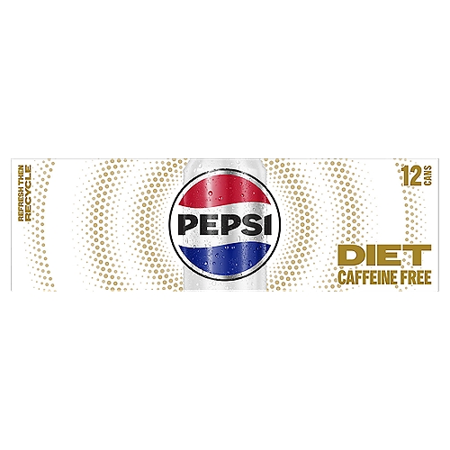 Pepsi Caffeine Free Diet Soda, 12 fl oz, 12 count