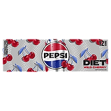 Pepsi Wild Cherry Diet Soda, 12 fl oz, 12 count, 144 Fluid ounce
