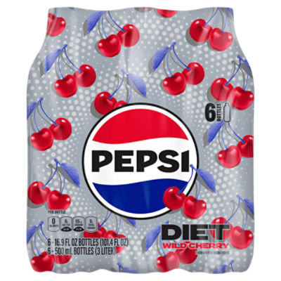 Pepsi Wildcherry Diet Soda, 16.9 fl oz, 6 count