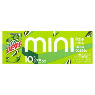Mtn Dew Mini Soda, 7.5 fl oz, 10 count