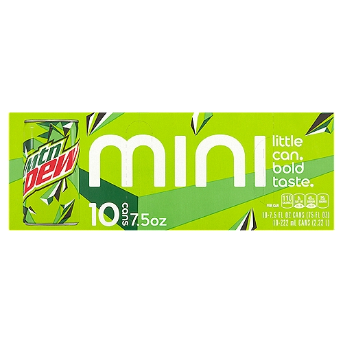 Mtn Dew Mini Soda, 7.5 fl oz, 10 count