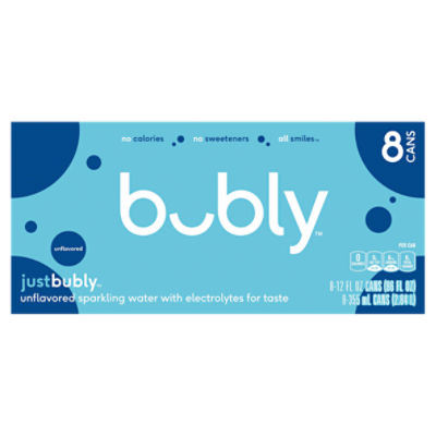Bubly Sparkling Water Unflavored 12 Fl Oz 8 Count
