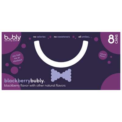 Bubly Sparkling Water, Blackberry, 12 Fl Oz, 8 Count