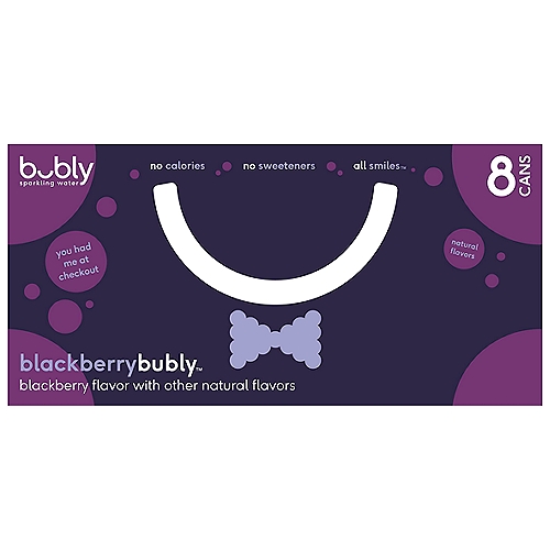Bubly Blackberry Sparkling Water, 12 fl oz, 8 count