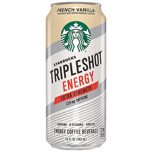 Starbucks Tripleshot Energy Extra Strength French Vanilla Energy Coffee Beverage, 15 fl oz
A kick of caffeine from Starbucks® coffee with a hint of French vanilla flavor and a touch of cream that'll spark motivation you didn't even know you had. Let's do this.