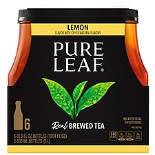 Pure Leaf Lemon Real Brewed Tea, 16.9 fl oz, 6 count