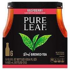 Pure Leaf Raspberry Real Brewed Tea, 16.9 fl oz, 6 count