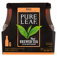Pure Leaf Peach Real Brewed Tea, 16.9 fl oz, 6 count