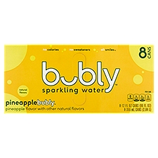 Bubly Pineapple Sparkling Water - 8 Pack Cans, 96 fl oz