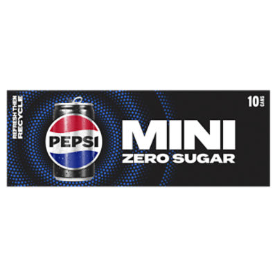 Pepsi Zero Sugar Mini Soda, 7.5 fl oz, 10 count