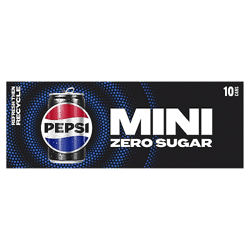 Pepsi Zero Sugar Mini Soda, 7.5 fl oz, 10 count