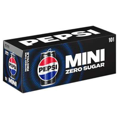 Pepsi Soda, Mini Cans, 7.5 Ounce (Pack of 10)