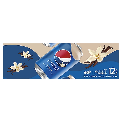 Pepsi Soda Vanilla 12 Fl Oz 12 Count Cans