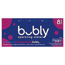 Bubly Blueberry Pomegranate Sparkling Water, 12 fl oz, 8 count