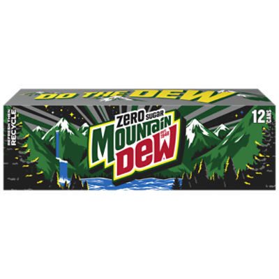 Mtn Dew Zero Sugar Soda, Citrus, 12 Fl Oz, 12 Count