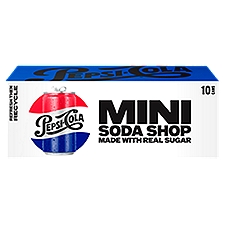 Pepsi Mini Real Sugar Soda, Cola, 7.5 Fl Oz, 10 Count