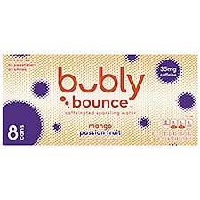 Bubly Bounce Caffeinated Sparkling Water Mango Passion Fruit Flavor 12 Fl Oz 8 Count Can