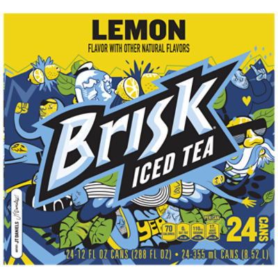 Brisk Iced Tea, Lemon Flavor, 12 Fl Oz, 24 Count Price Rite