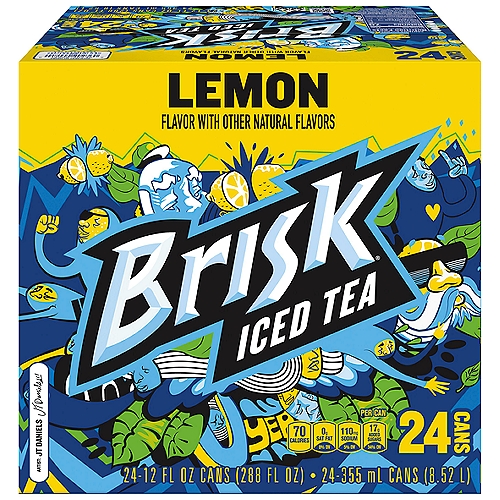 Brisk Lemon Iced Tea, 12 fl oz, 24 count
The original iced tea with tons of attitude. The one with the bold lemon flavor that kicked iced tea off the back porch and gave it some street cred. Now that's Brisk, baby!