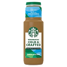 Starbucks Cold & Crafted Coffee Drink, Coffee + Splash of Milk & Vanilla Premium, 11 Fluid ounce
