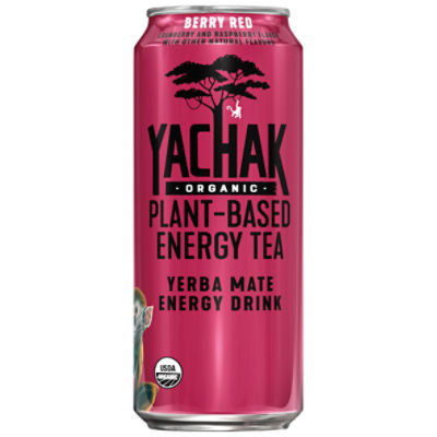 Yachak Organic Berry Red Plant-Based Tea Yerba Mate Energy Drink, 16 fl oz