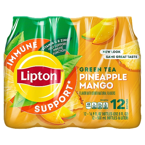 Lipton Pineapple Mango Green Tea, 16.9 fl oz, 12 count
Lipton iced tea is made from the finest tea leaves in the world. It features a clean, pure taste that includes tea flavonoids and hints of fruit. 100% natural, with a clean, pure taste, Lipton iced tea pairs brilliantly with meals, parties, or breaktime, at home or on the go.