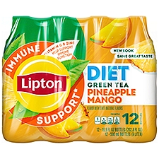 Lipton Diet Pineapple Mango, Green Tea, 202.8 Fluid ounce