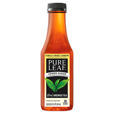 Pure Leaf Lower Sugar Real Brewed Tea Subtly Sweet Lemon 18.5 Fl Oz Bottle