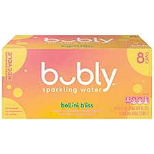 bubly Bellini Bliss Non Alcoholic, Sparkling Water, 96 Fluid ounce