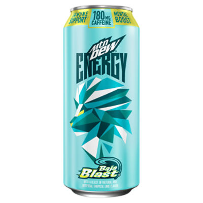 Mtn Dew Baja Blast Energy Drink With A Blast Of Natural And Artificial Tropical Lime Flavor 16 Fl Oz