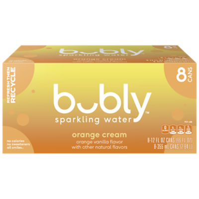 Bubly Orange Cream Sparkling Water, 12 fl oz, 8 count The Fresh Grocer