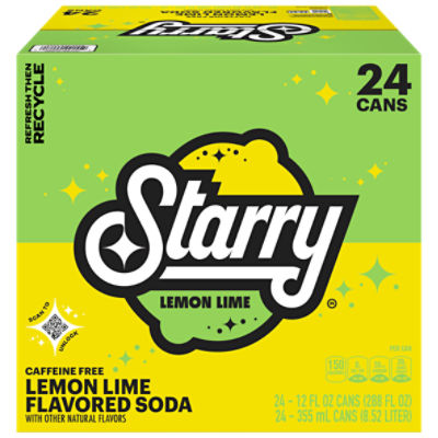 Starry Soda, Lemon Lime 12 Fl Oz, 24 Count